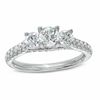 Thumbnail Image 1 of Celebration Ideal 1-1/5 CT. T.W. Certified Diamond Three Stone Engagement Ring in 14K White Gold (J/I1)