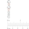 Thumbnail Image 2 of 1/3 CT. T.W. Diamond Fluttering Hearts Bracelet in Sterling Silver and 10K Rose Gold