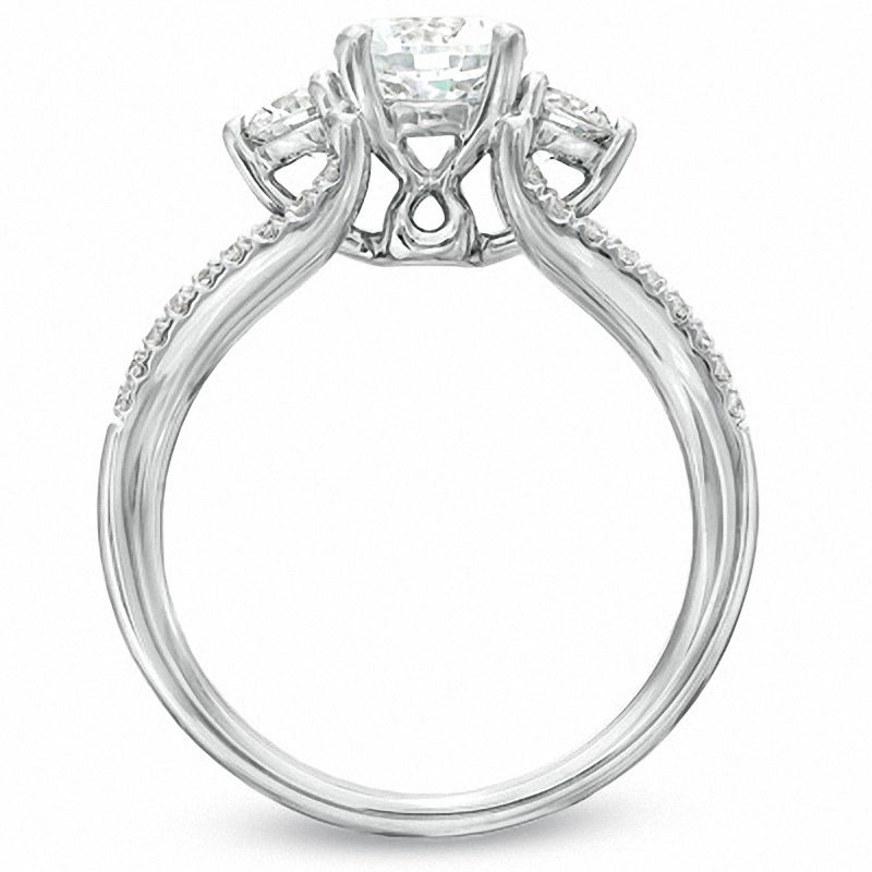 Main Image 3 of Celebration 102® 1-5/8 CT. T.W. Diamond Three Stone Ring in 18K White Gold (I/SI2)