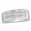 Thumbnail Image 1 of Men's 1/5 CT. T.W. Diamond and Milgrain Wedding Band in 10K White Gold