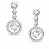 Thumbnail Image 1 of Lab-Created White Sapphire Drop Earrings in Sterling Silver
