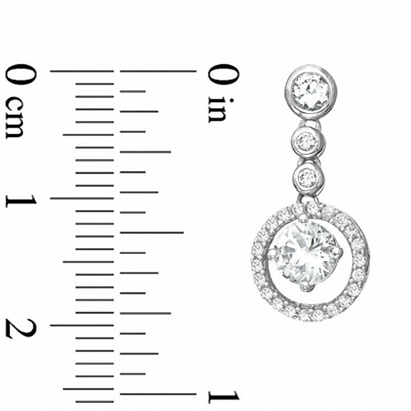 Main Image 2 of Lab-Created White Sapphire Drop Earrings in Sterling Silver