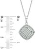 Thumbnail Image 2 of 1/3 CT. T.W. Diamond Square Cluster Double Frame Pendant in Sterling Silver