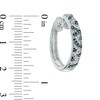 Thumbnail Image 2 of 1/2 CT. T.W. Enhanced Blue and White Diamond Striped Hoop Earrings in Sterling Silver
