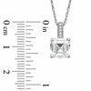 Thumbnail Image 2 of Asscher-Cut Lab-Created White Sapphire Pendant and Earrings Set in Sterling Silver