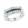 Thumbnail Image 0 of Men's 1/2 CT. T.W. Enhanced Black and White Diamond Ring in 10K White Gold