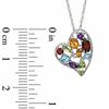 Thumbnail Image 2 of Multi-Gemstone and Diamond Accent Heart Pendant in Sterling Silver