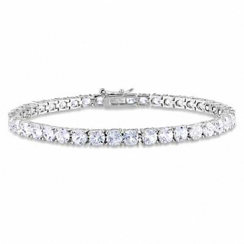 White Lab Created Sapphire Tennis Bracelet in Sterling Silver