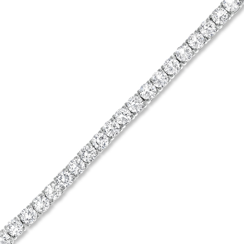 Main Image 1 of White Lab-Created Sapphire Tennis Bracelet in Sterling Silver - 7.25"