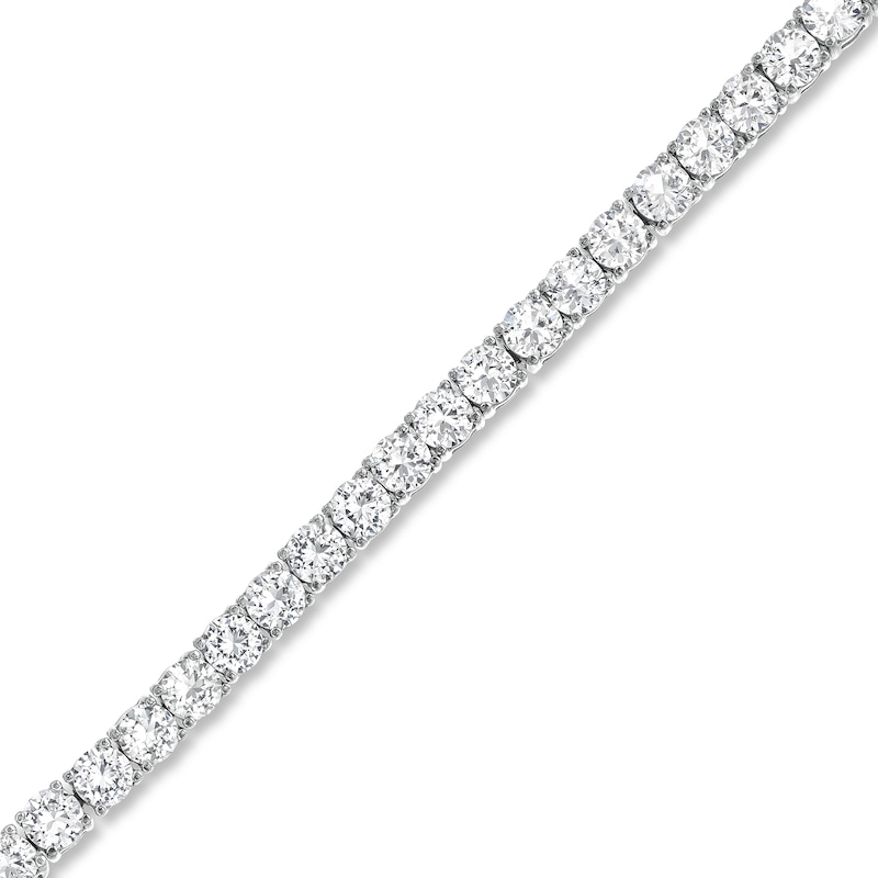 White Lab-Created Sapphire Tennis Bracelet in Sterling Silver - 7.25"