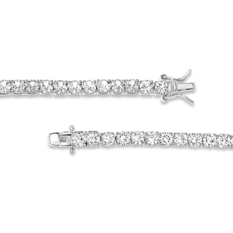 Main Image 3 of White Lab-Created Sapphire Tennis Bracelet in Sterling Silver - 7.25"
