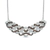 Thumbnail Image 1 of 3/8 CT. T.W. Enhanced Cognac and White Diamond Braid Necklace in Sterling Silver