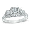 Thumbnail Image 0 of Vera Wang Love Collection 3/4 CT. T.W. Princess-Cut Diamond Three Stone Engagement Ring in 14K White Gold