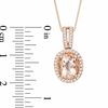 Thumbnail Image 2 of Oval Morganite and 1/5 CT. T.W. Diamond Pendant in 14K Rose Gold