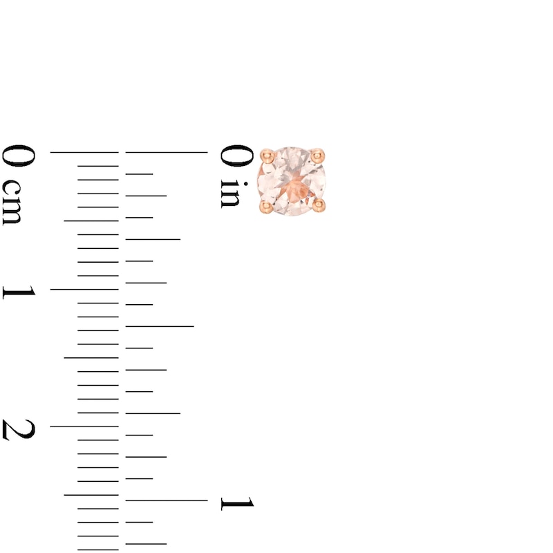 Main Image 3 of 5.0mm Morganite Solitaire Stud Earrings in 14K Rose Gold
