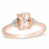Thumbnail Image 0 of Oval Morganite and Diamond Accent Ring in 14K Rose Gold