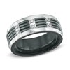 Thumbnail Image 1 of 1/10 CT. T.W. Diamond Ring in Two-Tone Titanium - Size 10