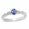 Thumbnail Image 0 of Oval Tanzanite and Diamond Accent Vintage-Style Ring in 14K White Gold