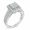 Thumbnail Image 1 of 1-3/4 CT. T.W. Princess-Cut Quad Diamond Split Shank Engagement Ring in 14K White Gold