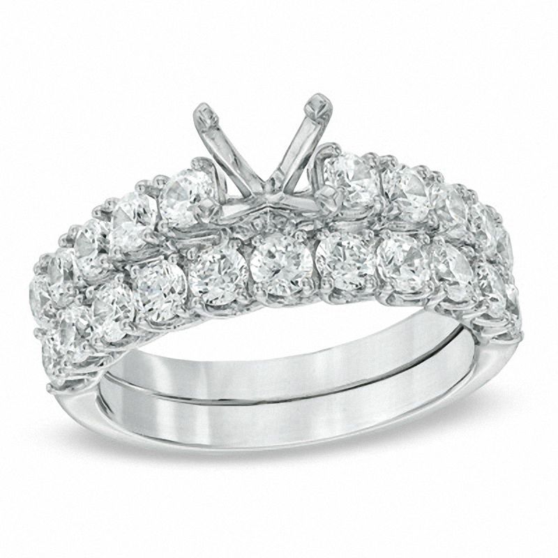 2 CT. T.W. Diamond Semi-Mount Bridal Set in 14K White Gold