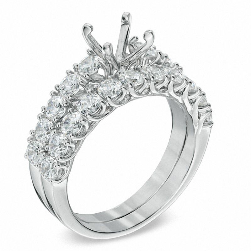 2 CT. T.W. Diamond Semi-Mount Bridal Set in 14K White Gold