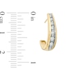 1/2 CT. T.W. Diamond J Hoop Earrings in 10K Gold