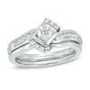 Thumbnail Image 1 of 1/2 CT. T.W. Diamond Tri-Sides Bridal Set in 10K White Gold