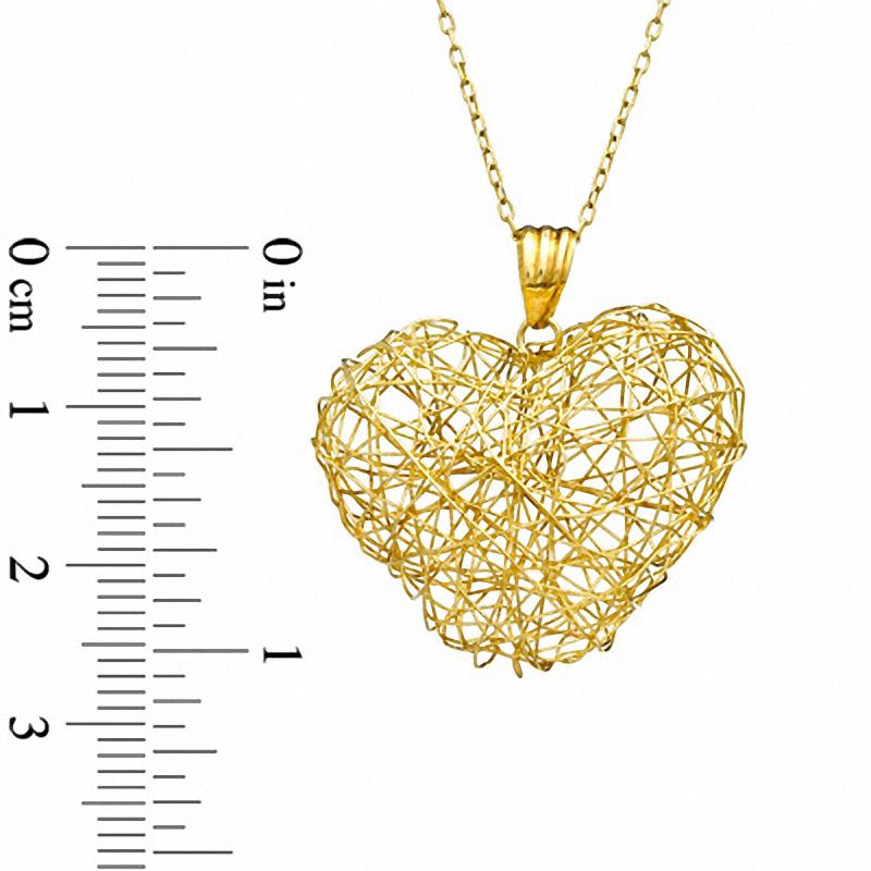 Main Image 2 of Wire Heart Pendant in 14K Gold