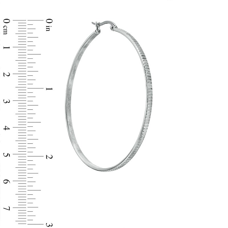 40mm Diamond-Cut Hoop Earrings in Stainless Steel