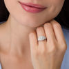 Thumbnail Image 2 of 1 CT. T.W. Diamond Double Frame Three Stone Ring in 10K White Gold