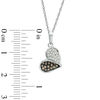 Thumbnail Image 1 of 1/4 CT. T.W. Champagne and White Diamond Tilted Heart Pendant in Sterling Silver