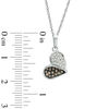 Thumbnail Image 2 of 1/4 CT. T.W. Champagne and White Diamond Tilted Heart Pendant in Sterling Silver