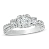 Thumbnail Image 0 of Vera Wang Love Collection 1 CT. T.W. Princess-Cut Diamond Three Stone Engagement Ring in 14K White Gold
