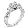 Thumbnail Image 1 of Vera Wang Love Collection 1 CT. T.W. Princess-Cut Diamond Three Stone Engagement Ring in 14K White Gold