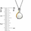 Thumbnail Image 2 of 6.5-7.0mm Freshwater Cultured Pearl and Diamond Accent Pendant in Sterling Silver and 14K Gold Plate