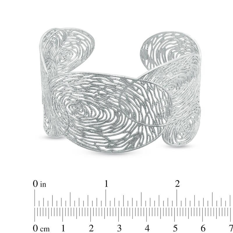 Main Image 2 of Fingerprint Pattern Cuff in Sterling Silver - 7.5"