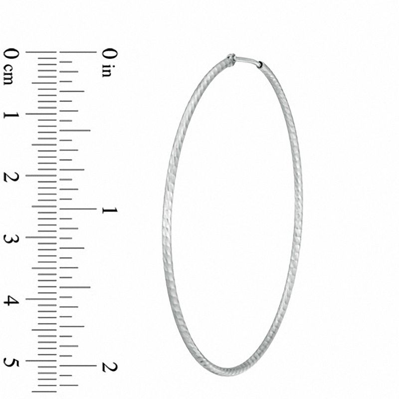 50mm Sterling Silver Thin Hoop Earrings