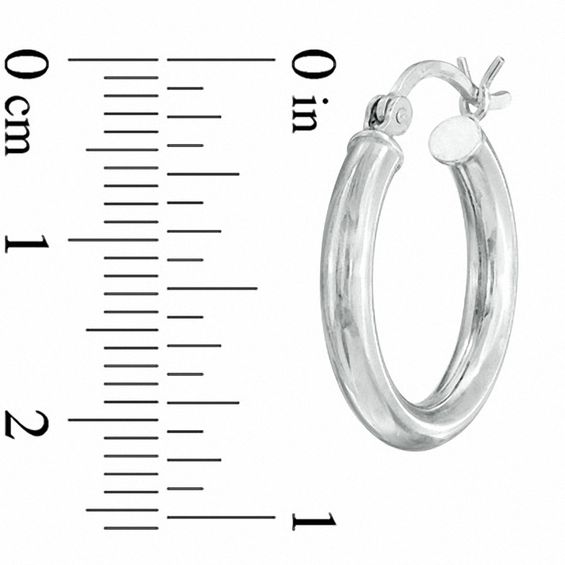 3 x 15mm Sterling Silver Plain Tube Hoop Earrings 3 x 15mm Sterling Silver Plain Tube Hoop Earrings