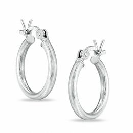 10mm Sterling Silver Plain Tube Hoop Earrings