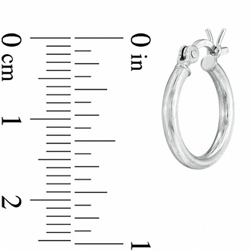 Main Image 2 of 10mm Sterling Silver Plain Tube Hoop Earrings