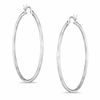 Thumbnail Image 1 of 40mm Sterling Silver Plain Tube Hoop Earrings