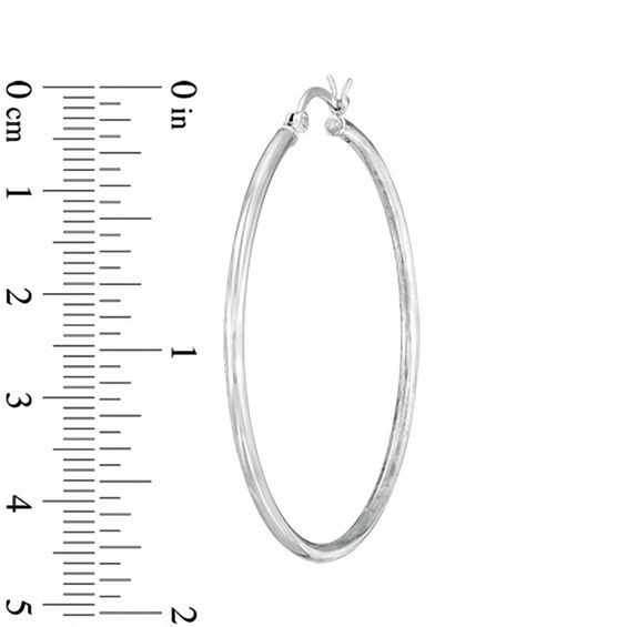 2.0 x 40mm Sterling Silver Plain Tube Hoop Earrings 2.0 x 40mm Sterling Silver Plain Tube Hoop Earrings
