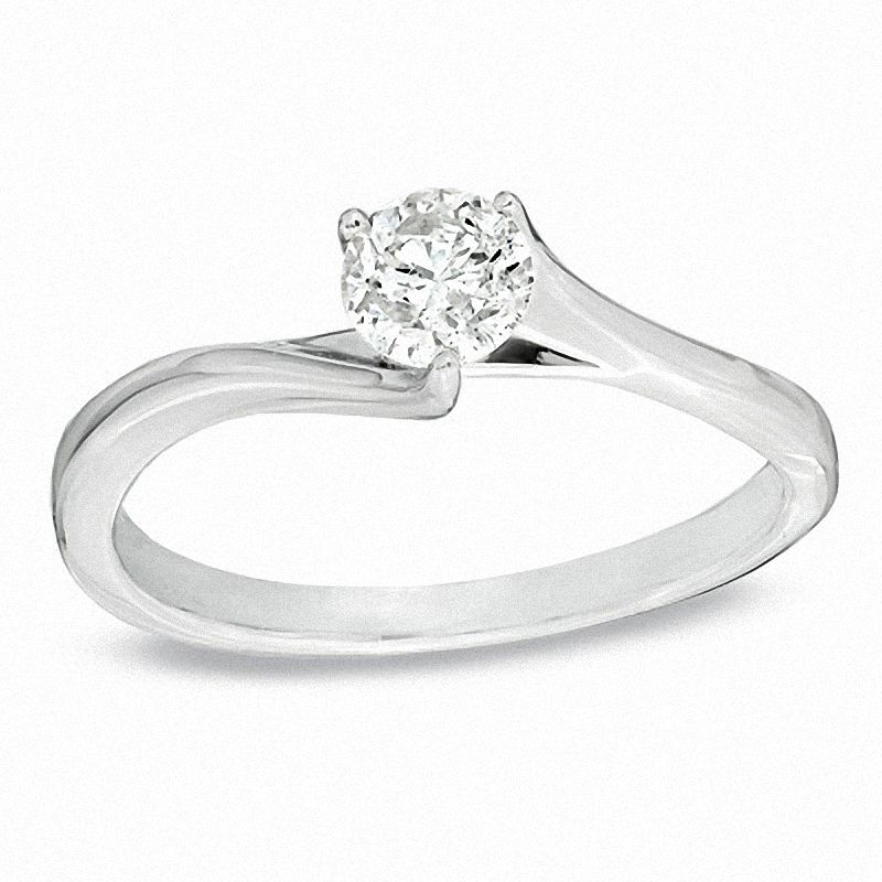 1/2 CT. Diamond Solitaire Engagement Ring in 14K White Gold