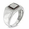 Thumbnail Image 1 of Men's 1/3 CT. T.W. Enhanced Cognac and White Diamond Frame Ring in 10K White Gold