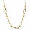 Thumbnail Image 1 of Oval Link and Bead Necklace in 14K Gold - 17"