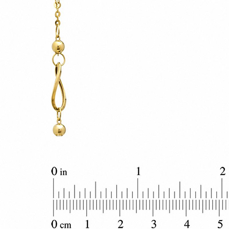 Main Image 2 of Oval Link and Bead Necklace in 14K Gold - 17"