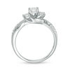 Thumbnail Image 5 of 1/2 CT. T.W. Princess-Cut Diamond Three Stone Swirl Ring in 14K White Gold