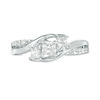 Thumbnail Image 7 of 1/2 CT. T.W. Princess-Cut Diamond Three Stone Swirl Ring in 14K White Gold