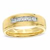 Thumbnail Image 0 of Men's 1/4 CT. T.W. Diamond Five Stone Ring in 14K Gold