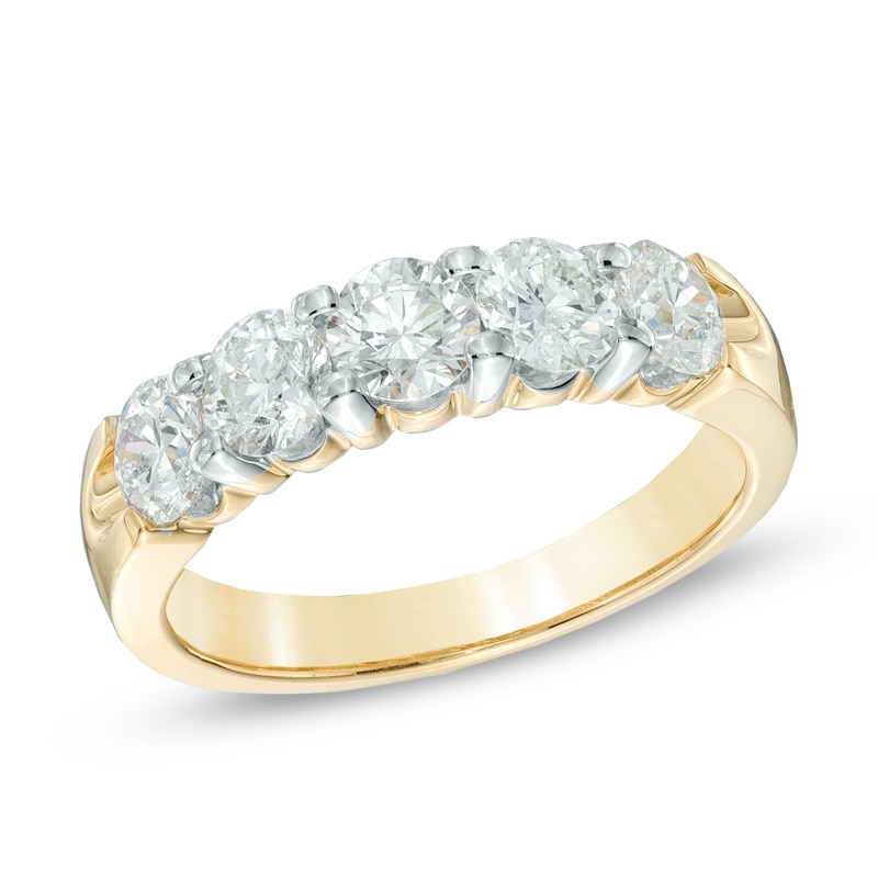 1-1/2 CT. T.W. Diamond Five Stone Band in 14K Gold